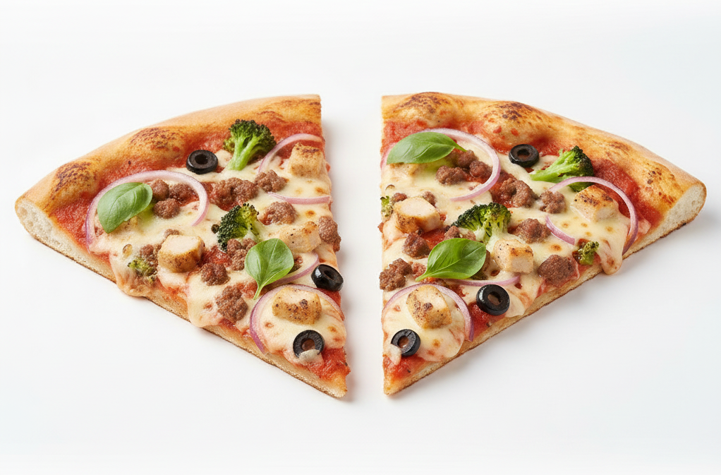 2 Pizza Stück + Getränke